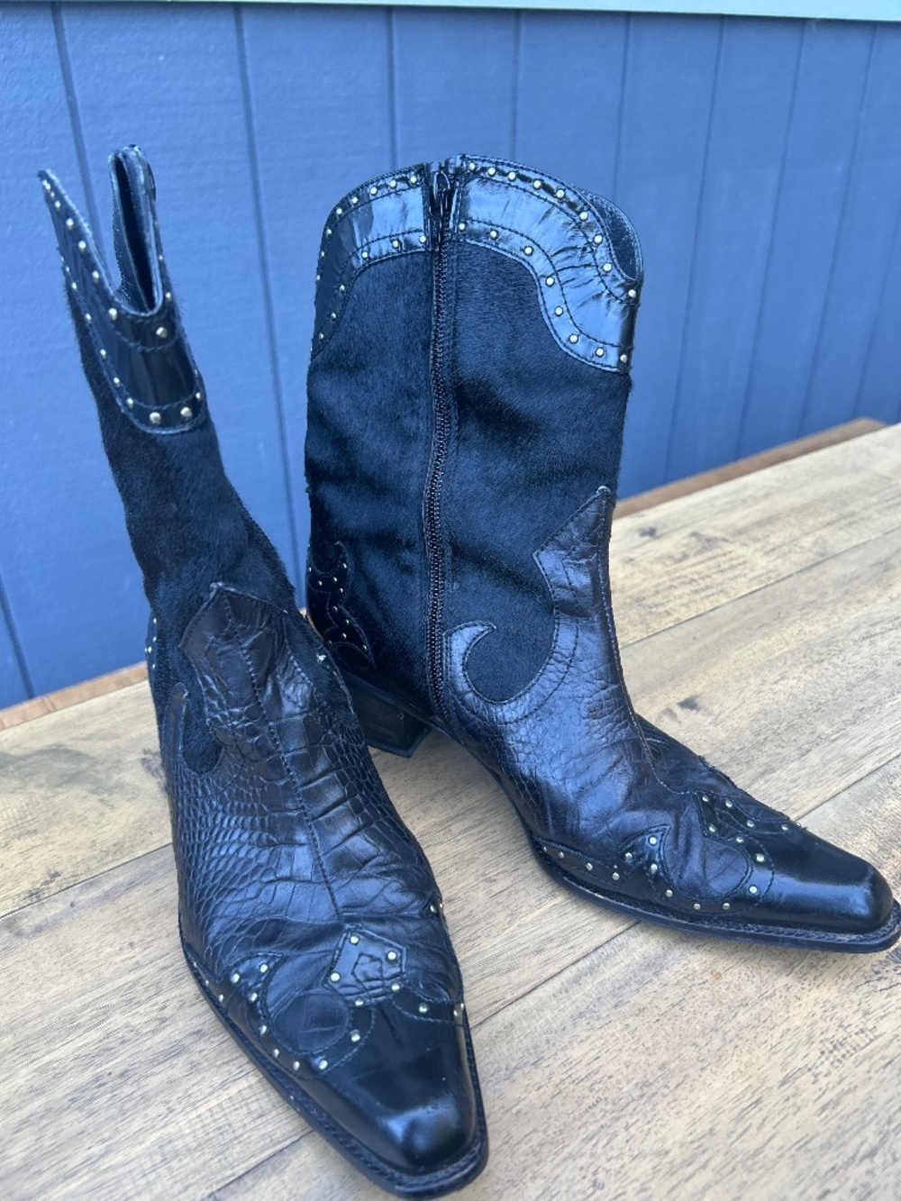 Black Designer cowboy boots